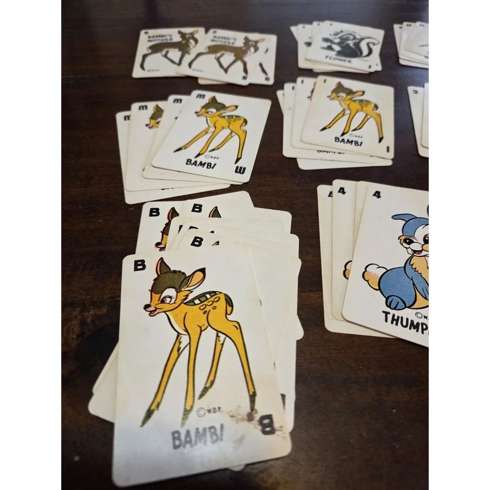 vintage 1946 Bambi card game, Disney Book And Thumper Plush